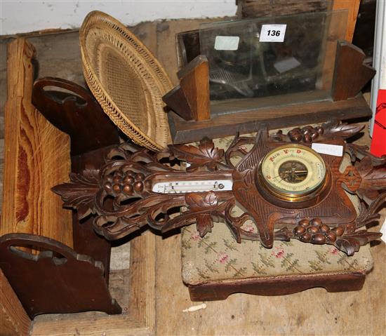 Carved barometer etc(-)